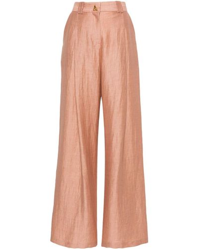Aeron Wellen Crinkled Palazzo Trousers - Natural