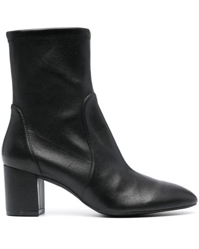 Stuart Weitzman Almond-toe 65mm Leather Boots - Black