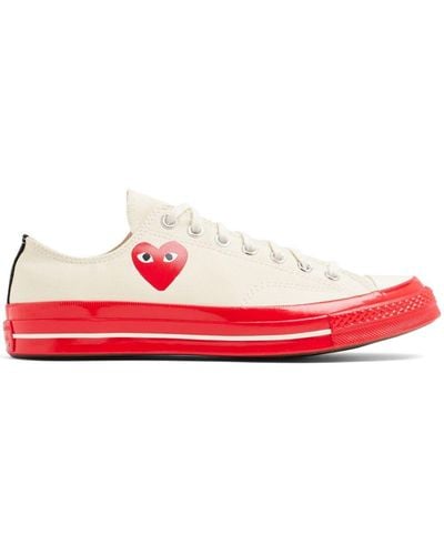 Comme des Garçons Contrasting-sole Canvas Sneakers - Red