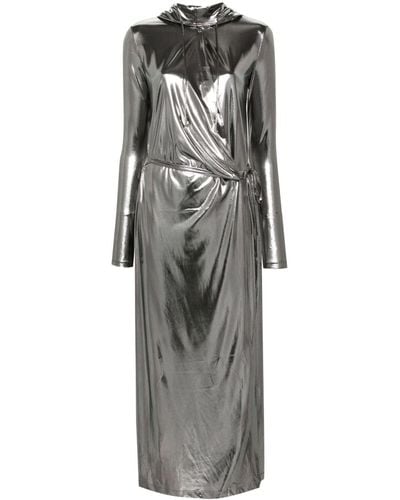 DIESEL D-fanzy Hooded Wrap Dress - Grey