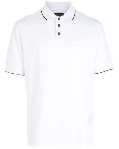 Giorgio Armani Poloshirt Met Contrasterende Afwerking - Wit