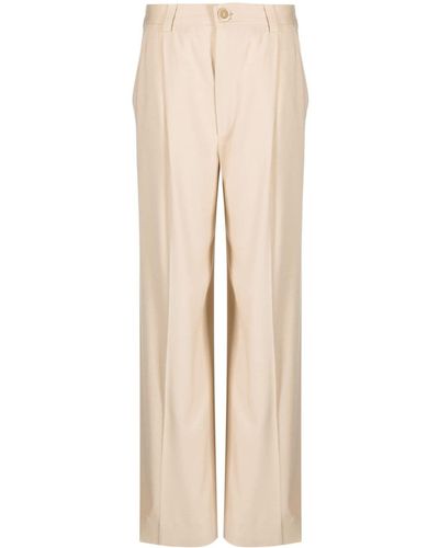 Rodebjer Pressed-crease Straight-leg Trousers - Natural