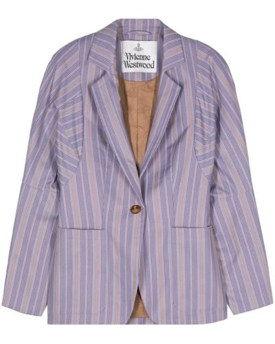 Vivienne Westwood ストライプ シングルジャケット - パープル