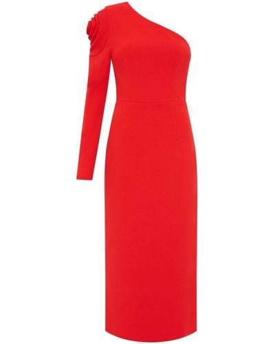 Rebecca Vallance Karina Floral-detailing Midi Dress - Red