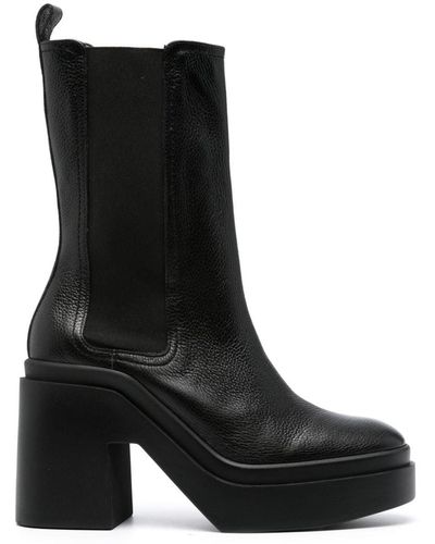 Robert Clergerie Round-toe 115mm Leather Boots - Black