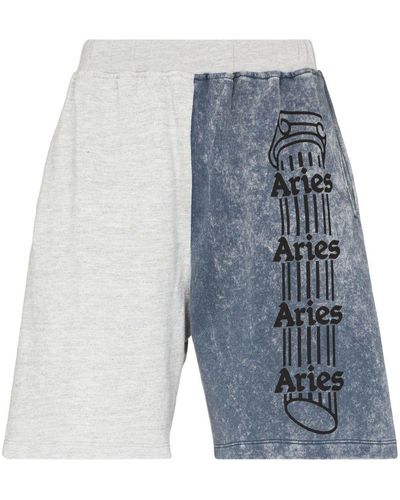 Aries Pantalones cortos de chándal con diseño colour block - Azul