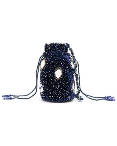 Nannacay Mimi Bead-embellished Crossbody Bag - Blue