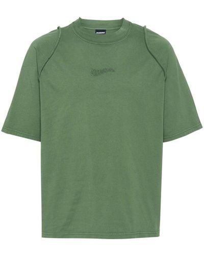 Jacquemus Le T-shirt Camargue Oberteil mit Logo-Stickerei - Grün
