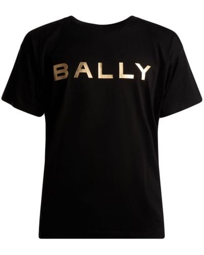 Bally T-shirt en coton à logo métallisé - Noir
