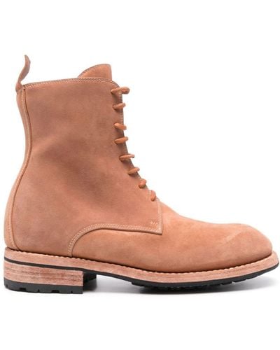Guidi Leather Lace-up Ankle Boots - Brown