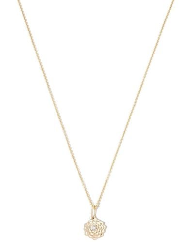 Sydney Evan 14kt Yellow Gold Camellia Diamond Necklace - Metallic