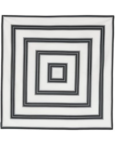 Totême Geometric-print Poplin Scarf - White