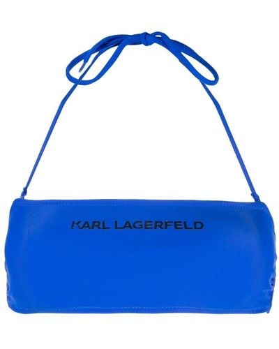 Karl Lagerfeld Bikinitop Met Logoprint - Blauw