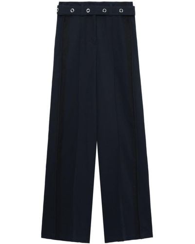 3.1 Phillip Lim Belted Pleat-detail Straight-leg Trousers - Blue
