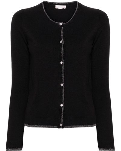 Liu Jo Rhinestone-embellished Button-up Cardigan - Black