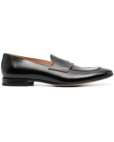 Lidfort Leather Penny Loafers - Gray