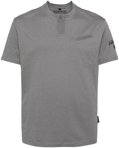 Napapijri T-Shirt mit Logo-Print - Grau