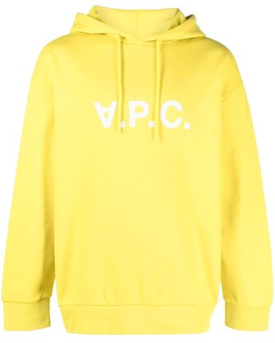 A.P.C. Milo Logo-print Cotton Hoodie - Yellow