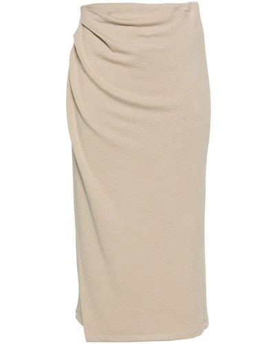 Vince Pleat-detail Ribbed Skirt - Natural