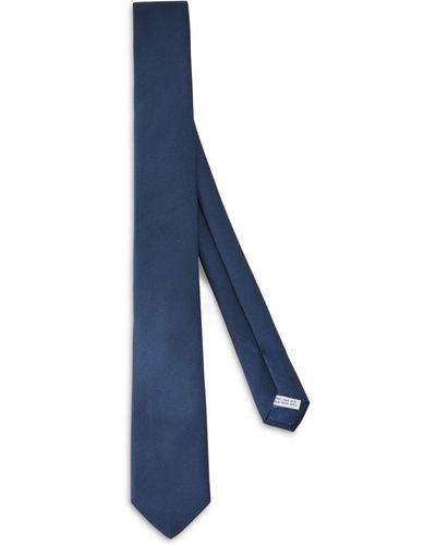 Ferragamo Corbata con logo bordado - Azul