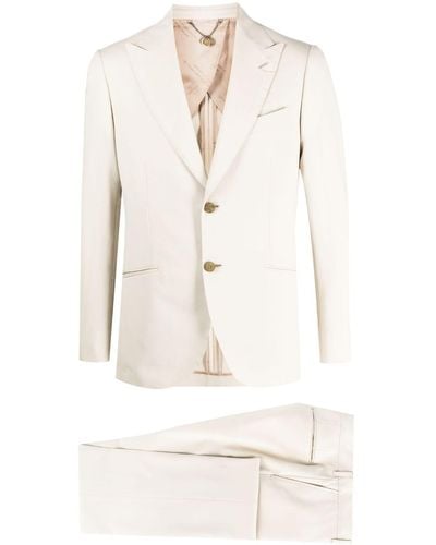 Maurizio Miri Costume en laine à veste à simple boutonnage - Blanc