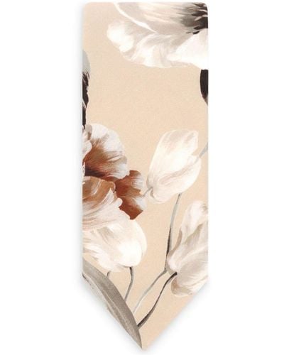 Dolce & Gabbana Floral-print cotton tie - Neutre