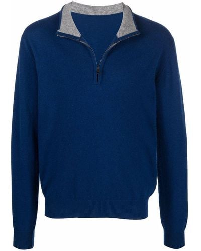 Mackintosh In And Out Quarter-zip Wool Sweater - Multicolor
