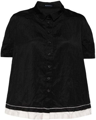 Rundholz A-line layered shirt - Schwarz