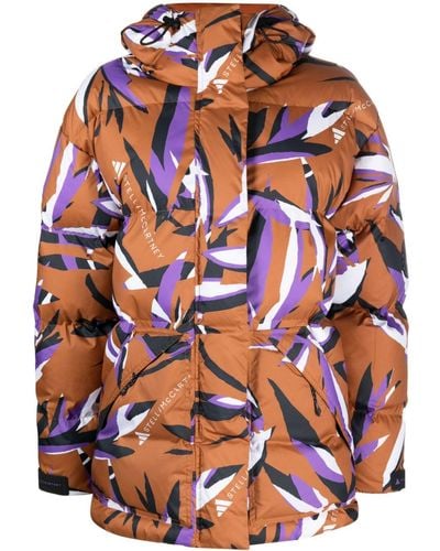 adidas By Stella McCartney Truenature Floral-print Padded Jacket - Orange