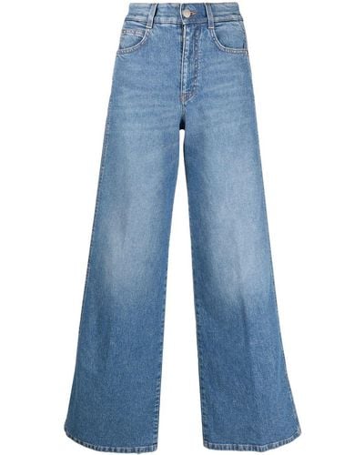 Stella McCartney Logo-tape Wide-leg Jeans - Blue