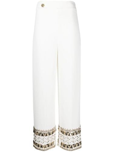 Philipp Plein Cady Gold-studded Trousers - White
