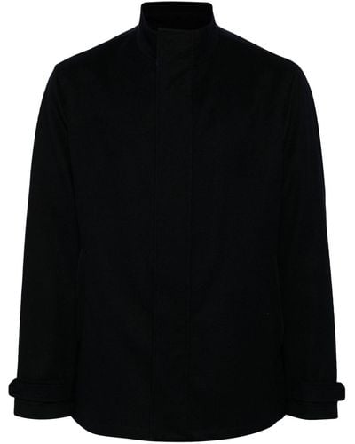 Paul & Shark Cashmere Zip-up Coat - Black