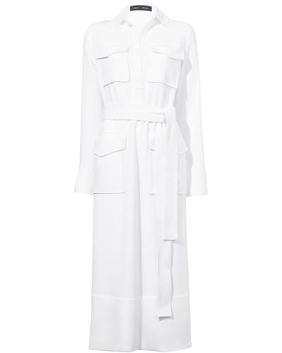 Proenza Schouler Robe-chemise Vanessa à taille ceinturée - Blanc