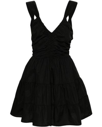 Liu Jo Short Cotton Dress With Open Back - Black