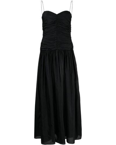 Matteau Vestido fruncido con cintura caída - Negro