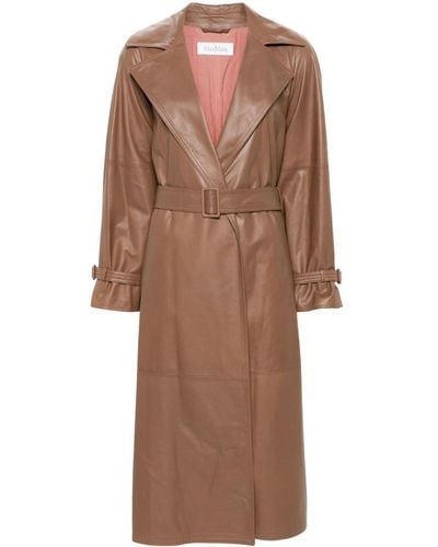 Max Mara Ande Leather Trench Coat - Brown