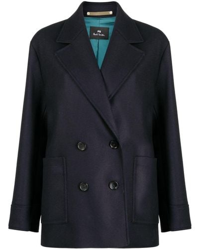PS by Paul Smith Wool And Cashmere Blend Coat - Black