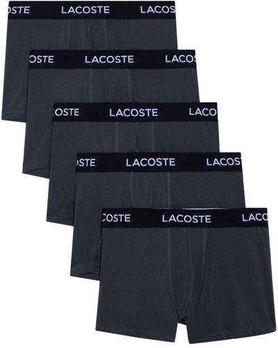 Lacoste Logo-print Cotton Boxers (set Of Five) - Blue