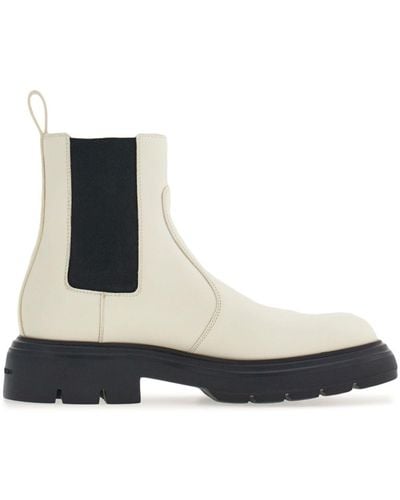 Ferragamo Leather Chelsea Boots - White