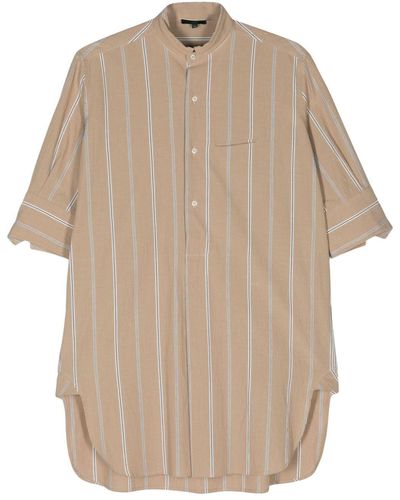 Jejia Ines Striped Cotton Shirt - Natural