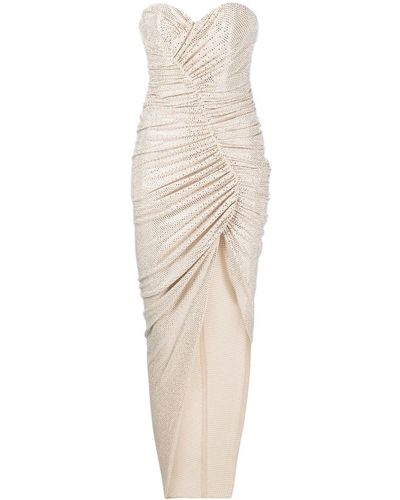 Alexandre Vauthier Trägerloses Kleid mit Pailletten - Weiß