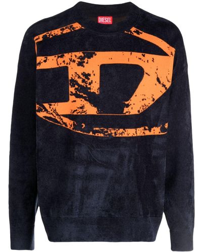 DIESEL K-Tria Sweatshirt mit Jacquard-Logo - Blau