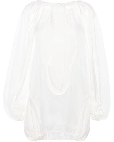 Genny Floral-appliqué Mini Dress - White