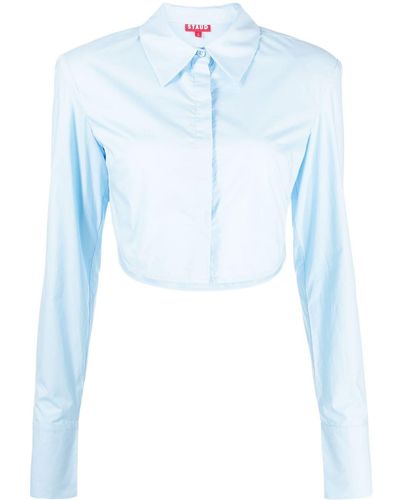 STAUD Camicia crop - Blu