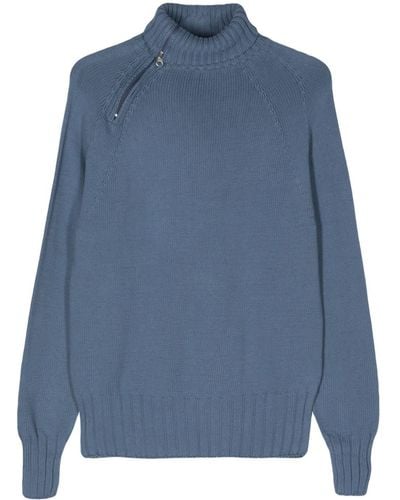 GIMAGUAS Cotton Half-zipped Sweater - Blue