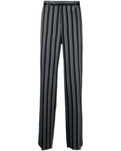Versace Vertical-stripe Tailored Pants - Grey