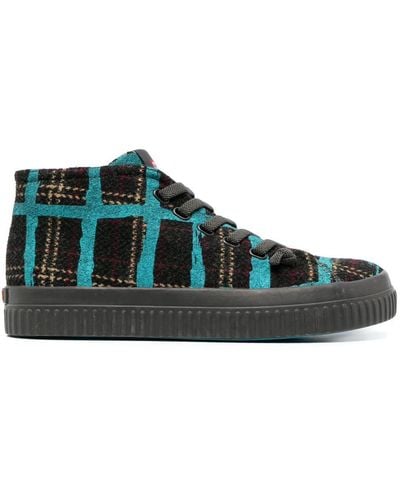 Camper Peu Checked High-top Trainers - Green