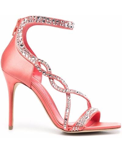 Alexander McQueen Crystal-embellished Wrap Sandals - Pink