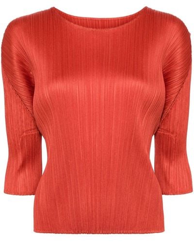 Pleats Please Issey Miyake Top Monthly Colors April - Rojo