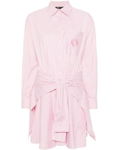 Maje Overlapping-panel Striped Dress - Pink